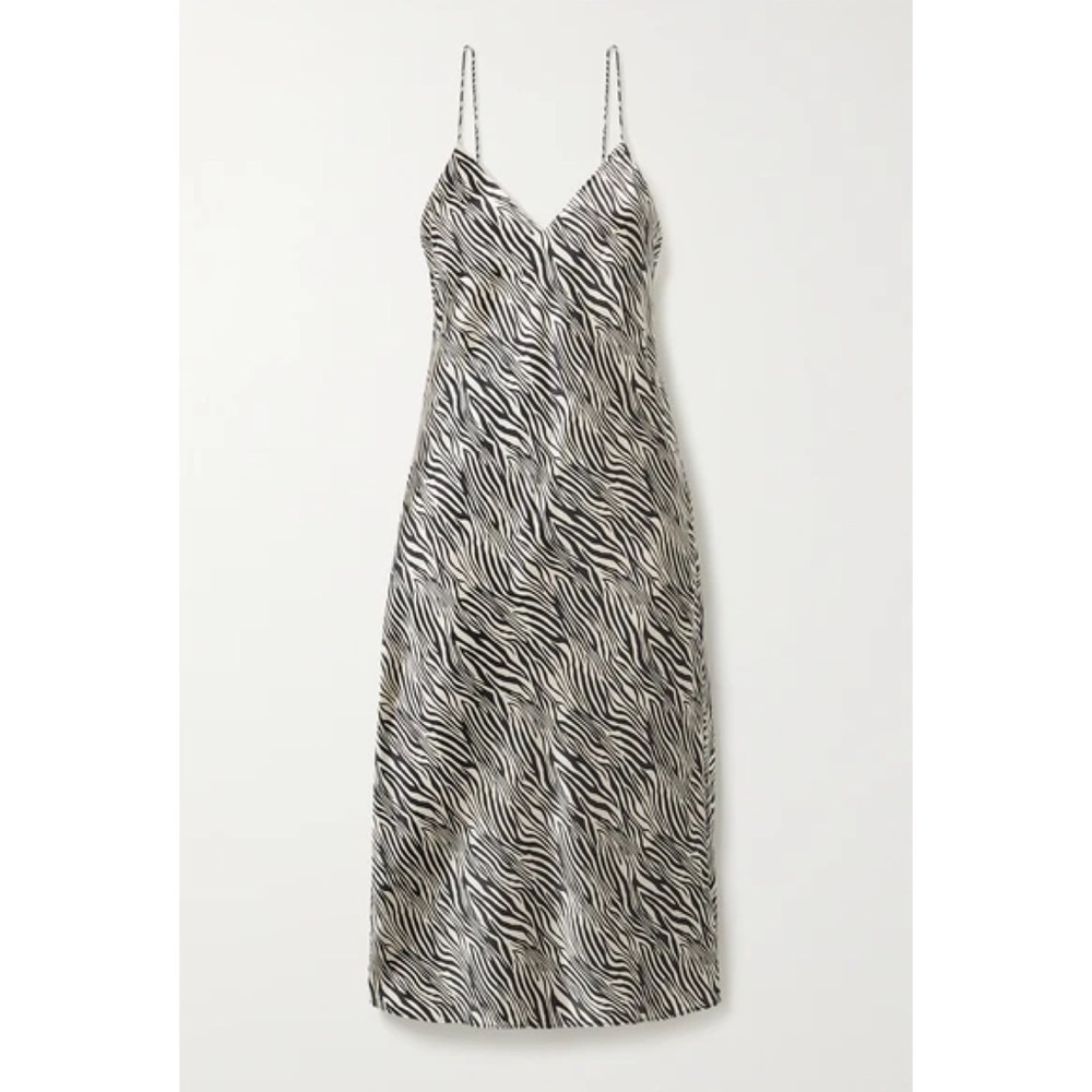 Cami NYC The Raven Zebra Print Midi Slip Dress